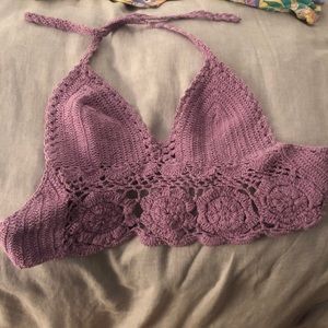 Lavender crotched hippie top
